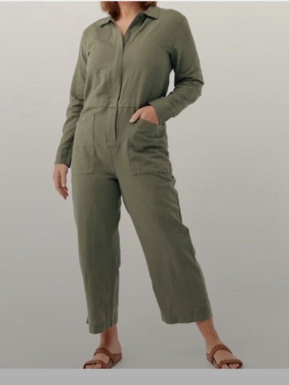 Pact Organic Cotton Long Sleeve Jumpsuit NWT